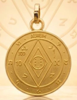 Pentacle de la richesse - Médaille talismanique - Doré - 3cm