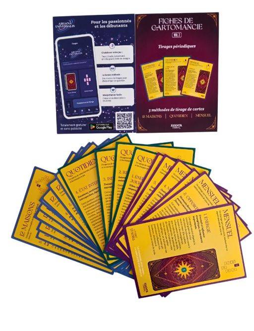 Fiches de Cartomancie Vol.2: 3 méthodes de tirage guidées