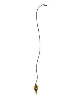 Pendule divinatoire métal conique doré avec fil - Diamètre 1 cm