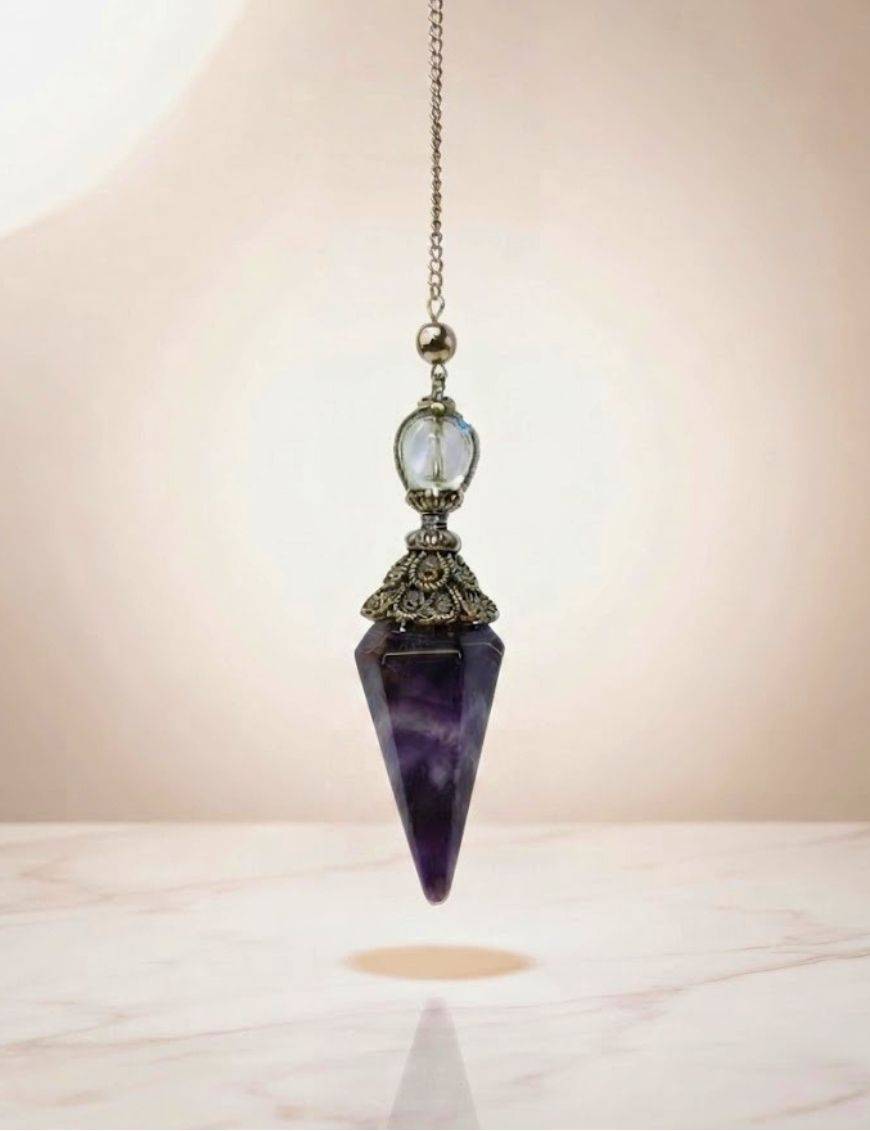 Pendule divinatoire Améthyste cône 6 faces | Spiritualité