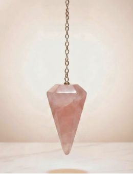 Pendule divinatoire Quartz Rose à facettes | Amour & radiesthésie