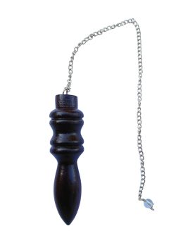 Pendule divinatoire égyptien bois - Chaîne argenté