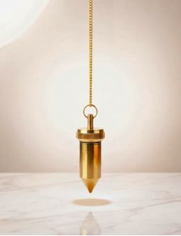 Pendule divinatoire métal doré avec témoin démontable