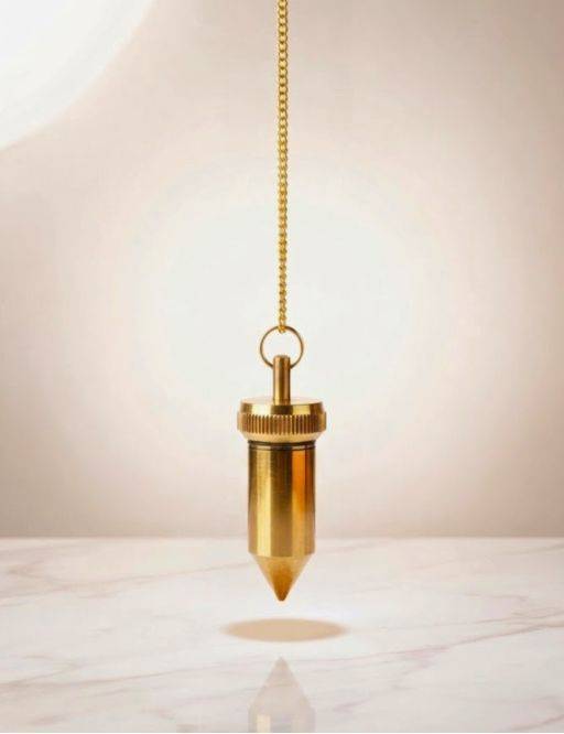Pendule divinatoire métal doré avec témoin démontable