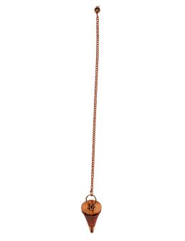 Pendule divinatoire métal conique cuivré avec chaîne cuivrée - Diamètre 1,5 cm