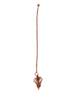 Pendule divinatoire métal Spirale cuivrée avec chaîne cuivrée