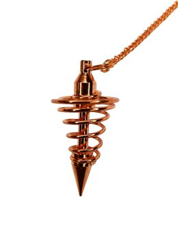 Pendule divinatoire métal Spirale cuivrée avec chaîne cuivrée