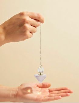 Pendule divinatoire pierres pointe conique et sphère