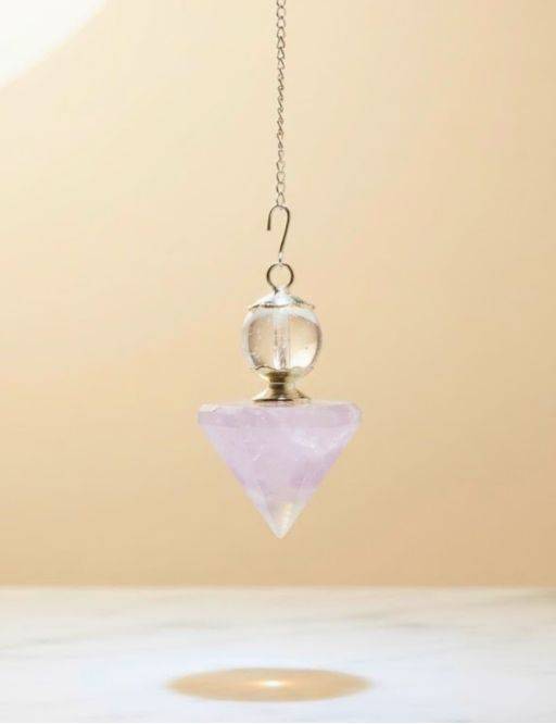 Pendule divinatoire pierres pointe conique et sphère