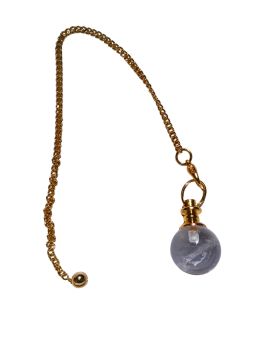 Pendule sphère cristal de roche : clarté & radiesthésie