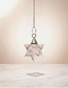 Pendule Merkaba cristal de roche - harmonisation & clarté