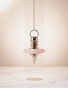 Pendule divinatoire donut quartz rose - Amour & radiesthésie