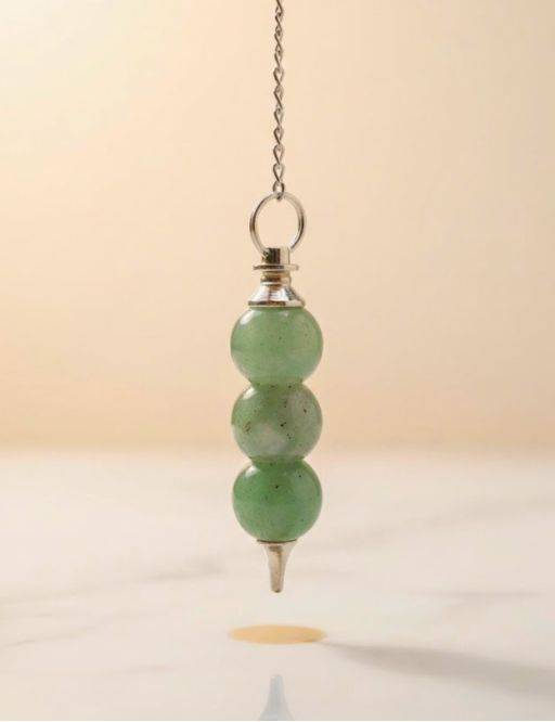 Pendule divinatoire aventurine 3 pierres - Cœur & radiesthésie