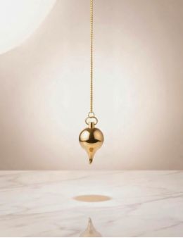Pendule divinatoire métal goutte - 3 cm - argenté / doré