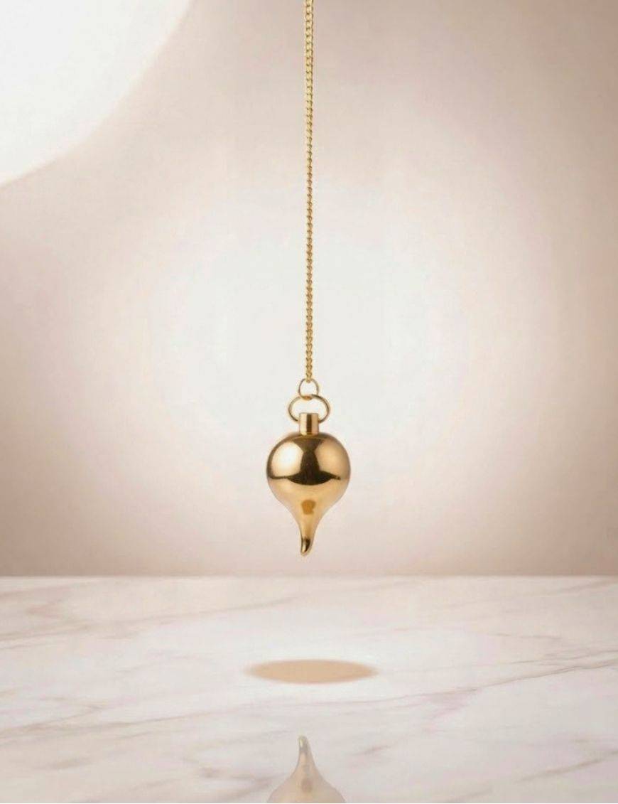 Pendule divinatoire métal goutte - 3 cm - argenté / doré