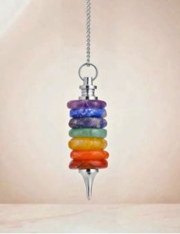 Pendule divinatoire métal 7 chakras donuts