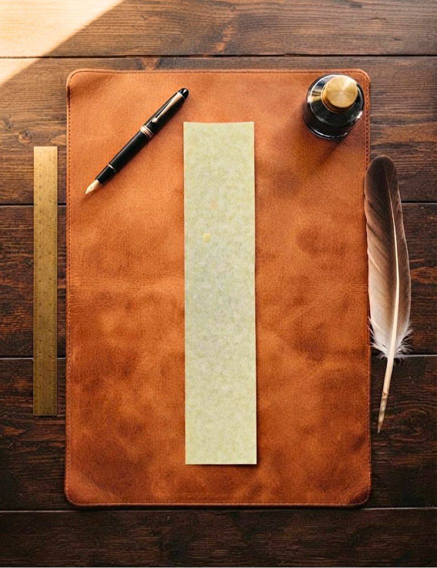 Parchemin végétal 29x5 fait main : la bandelette à formule