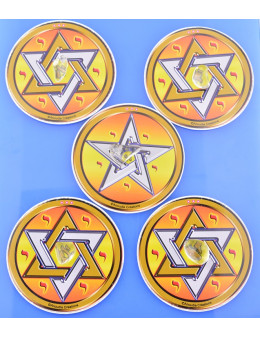Quadrilatères de protection - 4 hexagrammes/1 pentagramme/5 cristaux de roche