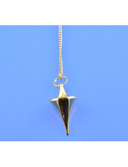 Pendule métal conique doré avec chaînette - Diamètre 1,5 cm