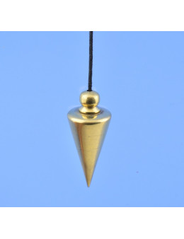 Pendule divinatoire métal conique doré avec fil - Diamètre 1 cm