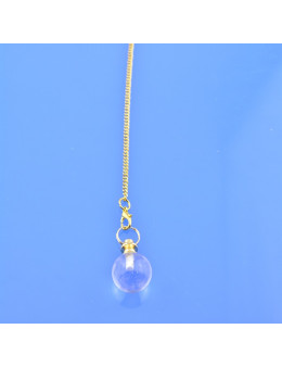 Pendule sphère en pierre et chaîne dorée